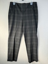 Chicos Fabulously Slimming Women s Pants 2 12-14 Plaid Ankle Stretch 3123