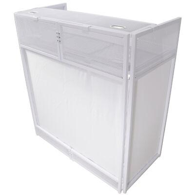 Pro X VISTA DJ Booth Facade Table Station White Frame with White/Black Scrim kit