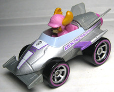 PAW PATROL READY RACE RESCUE SKYE TRUE METAL SILVER 1:55 DIECAST 3" CAR W PURPLE