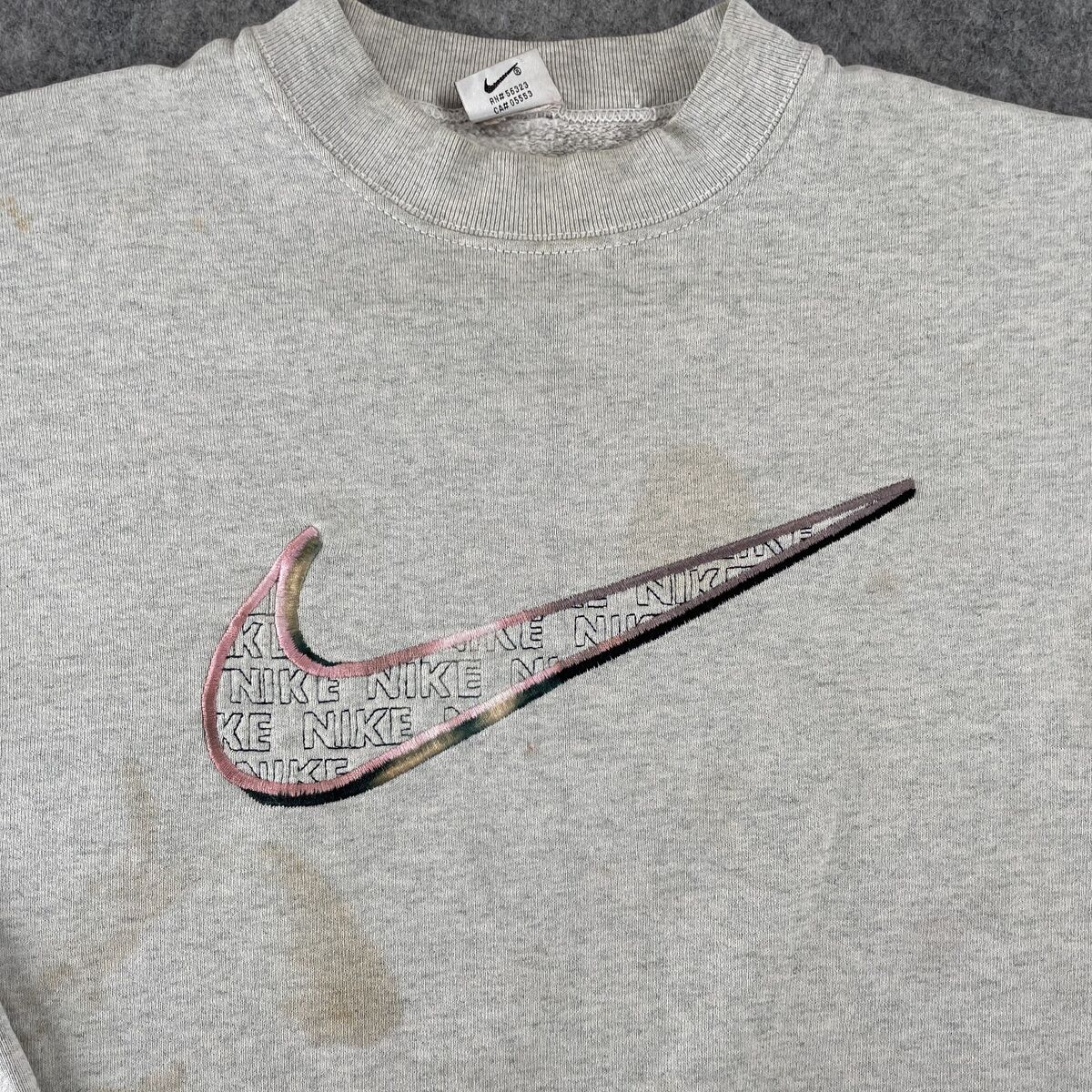 Vintage Nike Sweatshirt Adult XL Grey Pullover Swoosh Spell Vintage Nike Sweatshirt Adult XL Grey Pullover Swoosh Spell