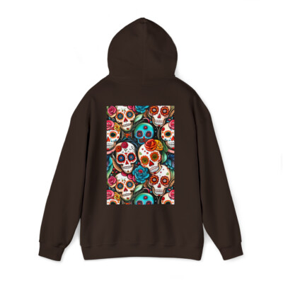 Day of the Dead, Sugar Skull, Roses, Floral, Hoodie, Sweatshirt