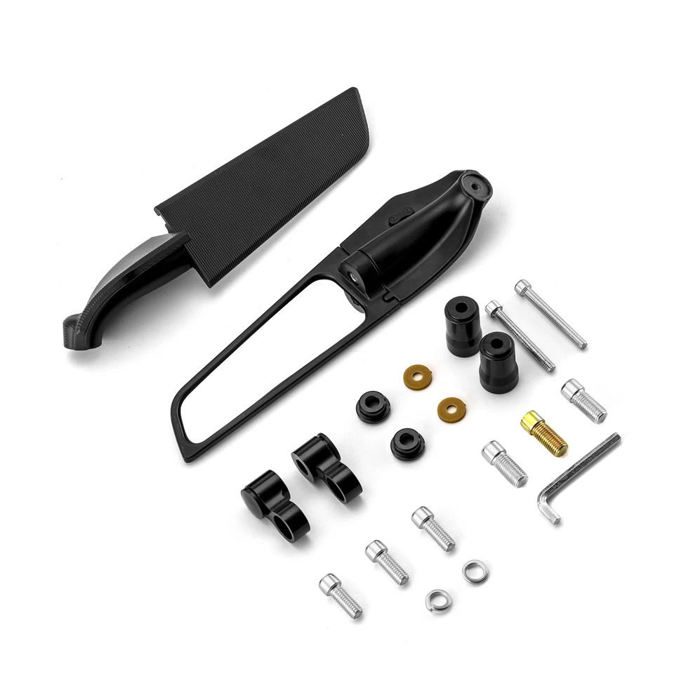 Espejo retrovisor lateral giratorio ajustable con ala de viento negro para Suzuki GSXS1000/1000F/FZ Foto 4 de 4