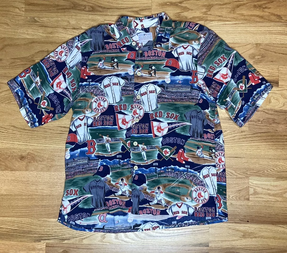 Reyn Spooner MLB Boston Red Sox Button Front Hawaiian Shirt Men's Large