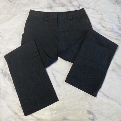 Express Editor Dress Pants Womens Size 4 Gray Pinstripe Wide Leg Career A117