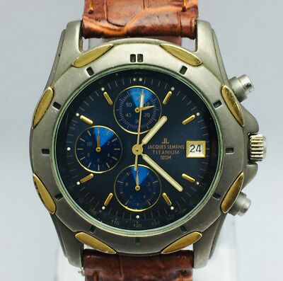Jacques Lemans Titanium JL549 Quartz Chronograph Vintage Diver s Watch ALM281BAS