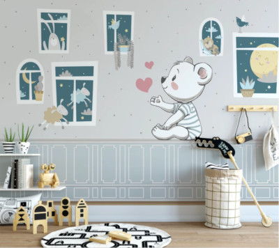 3D White Cat ZHU9798 Wallpaper Wall Mural Removable Self-adhesive Zoe
