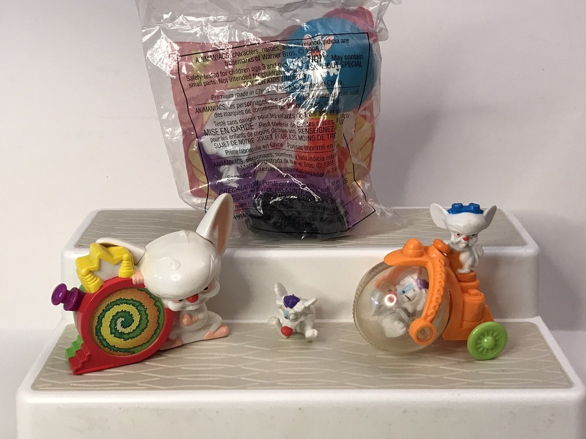 ワーナーブラザース　ピンキー&ブレイン Animaniacs Pinky And The Brain 3” Pin 1995 Warner Bros