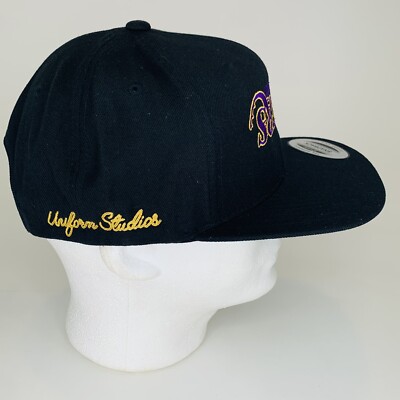 Uniform Studios Los Angeles LA Lakers All Black Snapback Hat Cap 