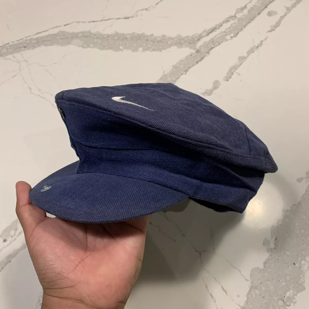 Vintage Nike Derby Beret Cabbie Golf Hat Cap Adult Unisex Navy