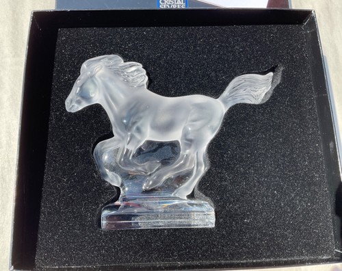 Cristal Sevres France Crystal Cheval Au Galop Horse Figurine In Box - Picture 2 of 9