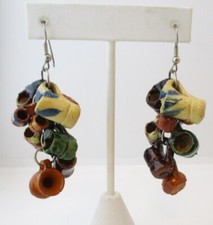 FABULOUS UNIQUE RARE Mexican Pots Earrings Dangle Drop  646
