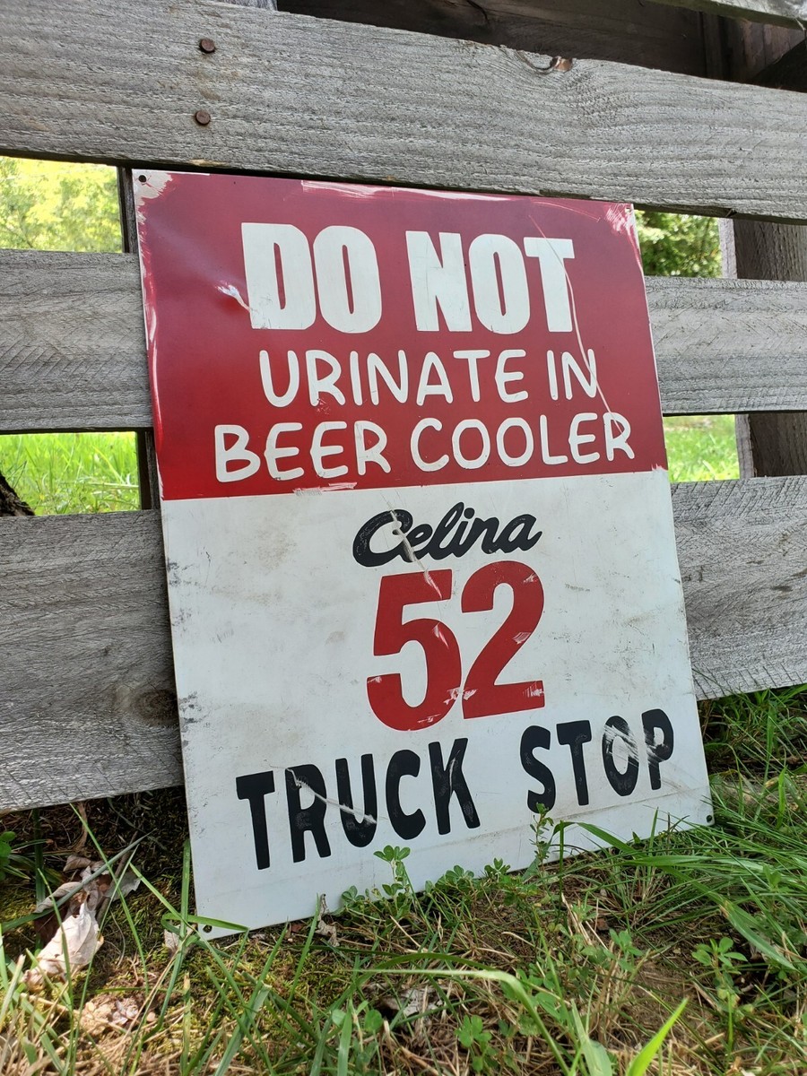 Celina 52 Truck Stop Tennessee Painted Sign Retro 15x11.75
