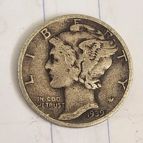 1939-P Mercury Dime 90% Silver VG-F Circulated