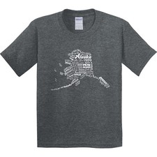 Inktastic Alaska Word Salad- State Outline Youth T-Shirt Home Last Frontier Nome