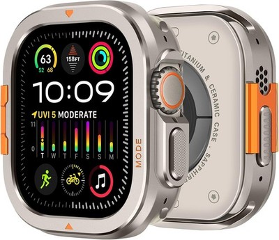 2 in 1 Metal Case for Apple Watch Ultra 49mm Rugged Protective Bumper
