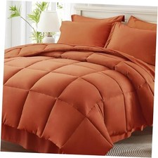 California King Size Bed in a Bag California King 104" 96" Burnt Orange-grid