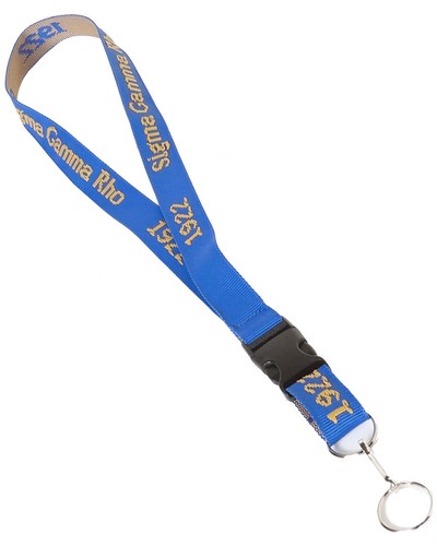 Sigma Gamma/&Gamma; Rho Classic Woven Embroidered Lanyard [Blue]