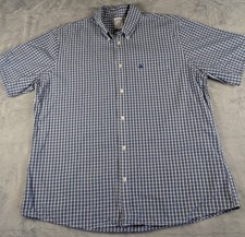 Brooks Brothers Men’s XL Regent Fit All Cotton Shirt – Blue Check – Short Sleeve