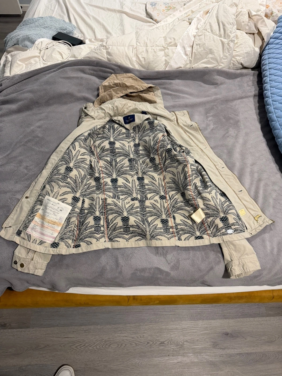 Scotch & Soda Amsterdam Couture Field Jacket Men S Beige Packaway Hood 130653 - product detail image 6