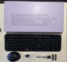 MOFII Wireless Keyboard and Mouse Combo,2.4GHz Retro Full-Size Wireless Keyboard