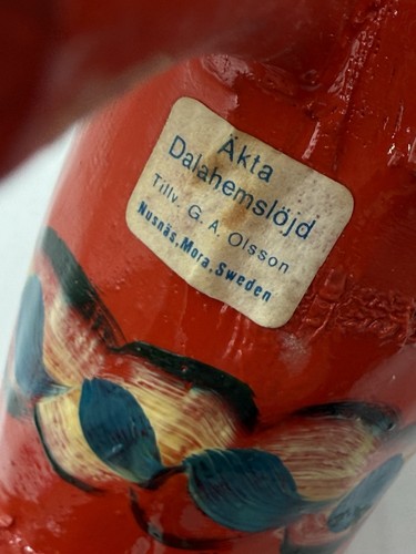 Vintage Orange Nils Olsson 6" Tall Dala Horse Sweden - Picture 7 of 7