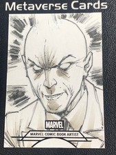 2025 Topps Marvel Deadpool Chrome Professor X Artist Sketch Card Auto 1/1