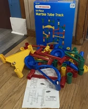 VINTAGE Marble Tube Track Maze Run Pieces Lot Of 41, Original Kid Connection Box