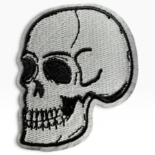 Classic Skull Embroidered Iron-On Patch, Sew Or Glue Punk Biker Gothic 2.5 x 2