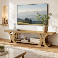 70.87-Inch Modern Wooden TV Stand with Storage Shelves for TVs up to 80 Inches