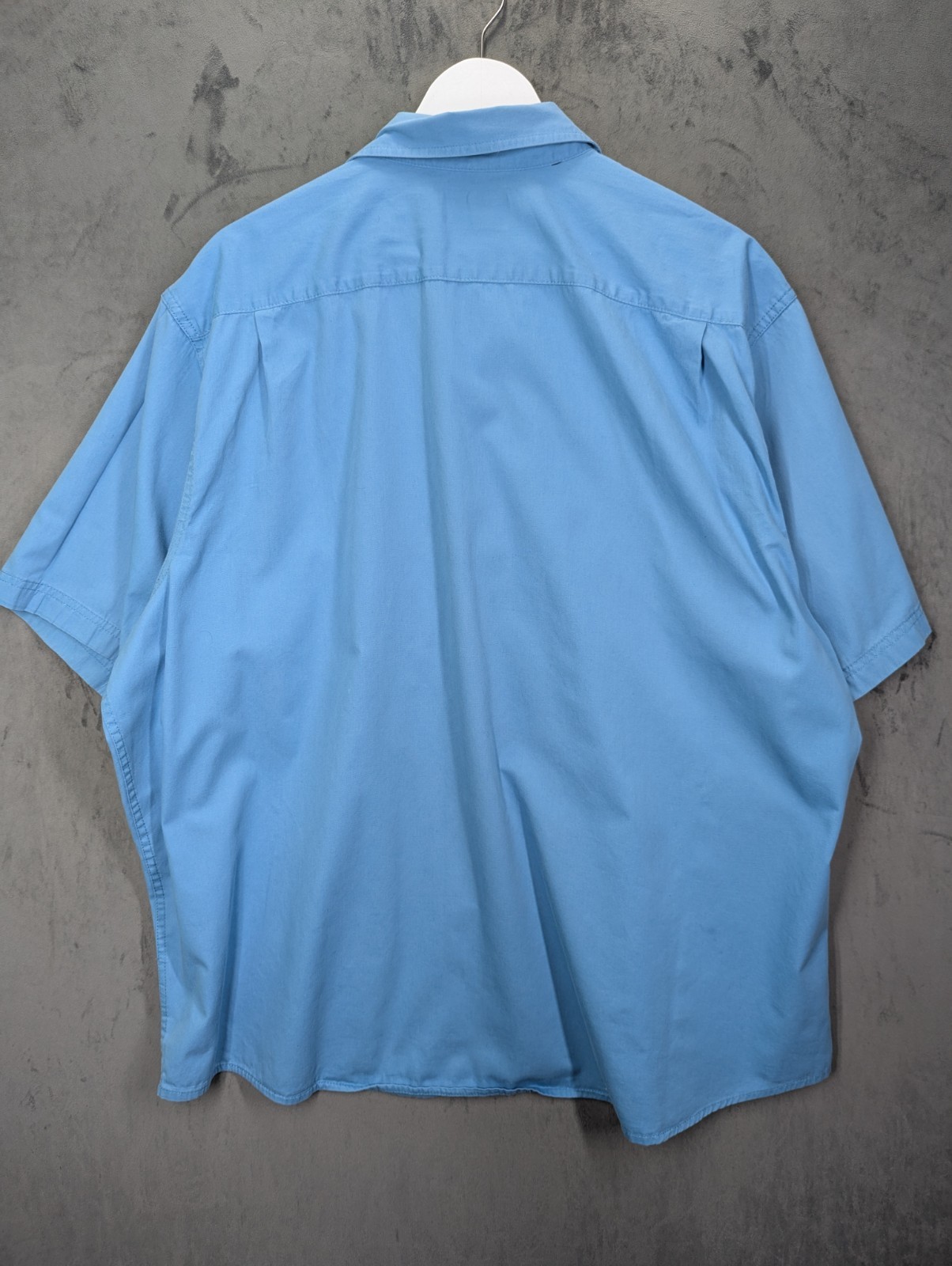 Wrangler Premium Short Sleeve Shirt Men's Size 3XL 4XL Cotton Light Blue USA image 4