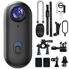 4K Mini Body Camera,64GB Action Snap Cam, POV Snapcam,Thumb Size Hands Free R...