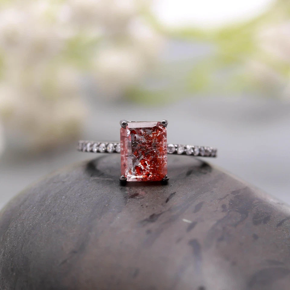 Anillo Natural Super Siete Octágono Plata de Ley 925 Negro Oxidado Joyería Foto 3 de 4