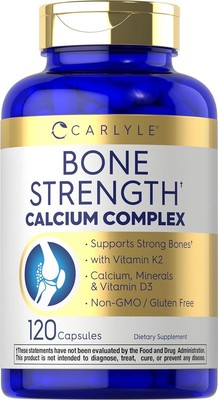 Carlyle Bone Strength Calcium Complex Supplement | with Vitamin D3, Magnesium, |
