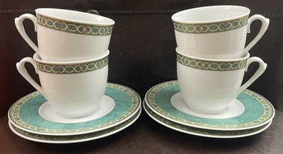 Set of 4 Thun COLLANA Coffee/Tea Cup & Saucers Bozen Italy