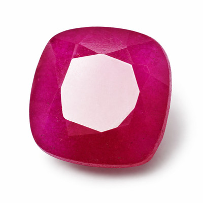 NATURAL 10.05 Ct RUBY Loose Gemstone Red Faceted Square Cushion Cut CERTIFIED