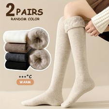 Women Winter Warmers Knitted Socks Over Knee Long Thigh High Boot Warm Stocking