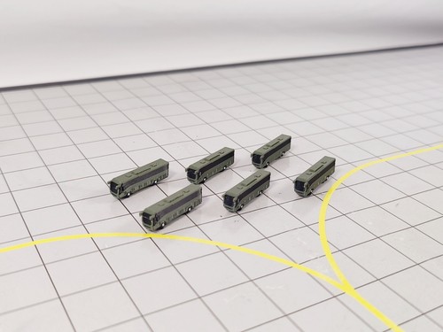 6x Militar PASAJEROS AUTOCARES/AUTOBUSES Aviones Aeropuerto GSE Conjunto Modelos 1:500 Paisaje - Imagen 4 de 6