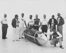 Triumph 1955 Bonneville World Record Breaker motorcycle racing press photo