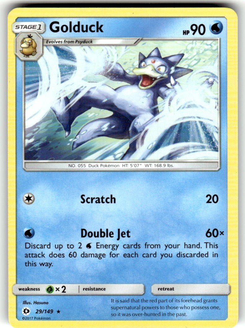 Golduck 29/149 Sun & Moon Rare Pokemon Card Pokémon TCG