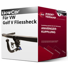 Für VW Golf V Fliessheck Typ 1K1 (TowCar) Anhängerkupplung vertikal abnehmbar