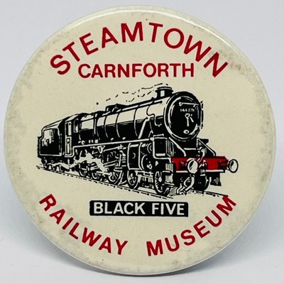 Steamtown Eisenbahnmuseum schwarz fünf Züge Pin Anstecker Werbung Promotion