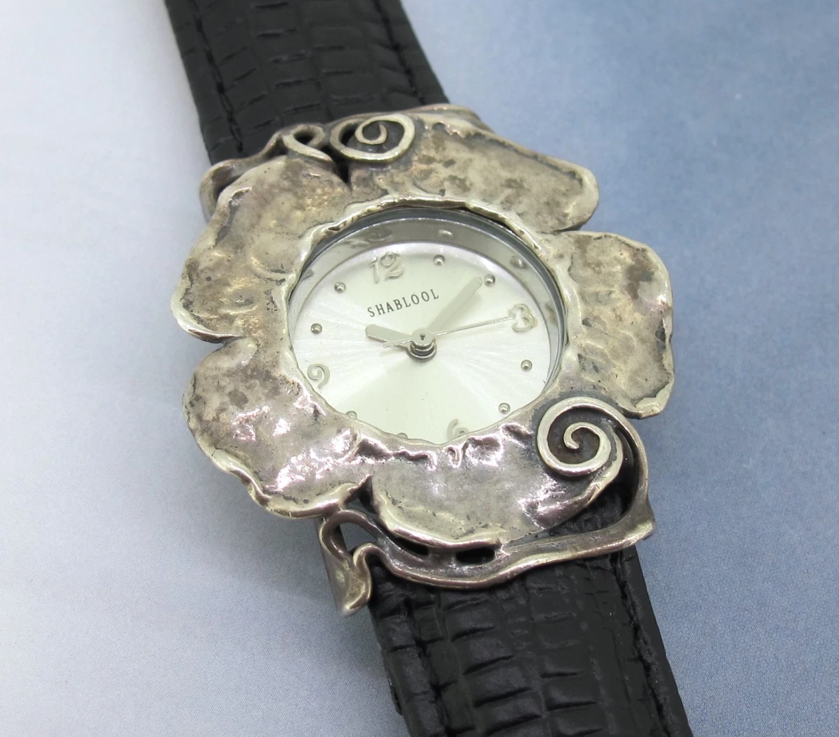 Shablool Sterling Silver 925 Women\'s Watch Hammered Artisan Spiral Working Shablool Women Wristwatches for sale | eBay main image 2