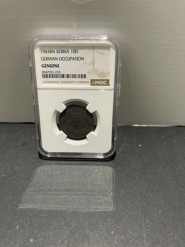 1943BN Serbia 10D German Occupation  NGC Genuine