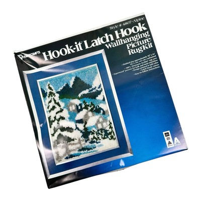 Vogart Crafts Hook-it Latch Hook Rug Kit Apine Village Snow #4807 NEW