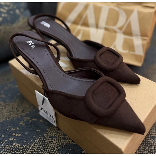 RARE!!! ZARA women's US 10 Dark Brown Pointed Toe Heels NWT - Picture 12 of 18