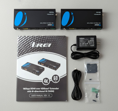 Orei UHD-EXB400R-K HDBaseT 4K 60Hz HDMI Extender 400ft Over CAT6 PoE OPEN BOX
