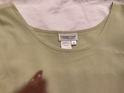Coldwater Creek Pale Lime Green 100% Silk  Sweater Size 3X