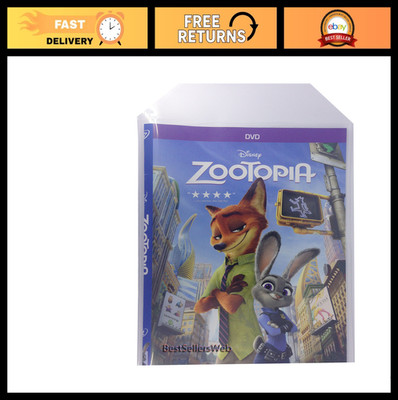 100 Clear Plastic Sleeves with Flap - 100 Micron for 14mm DVD Case Artwork