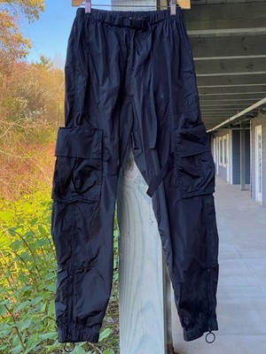 Off-White c/o Virgil Abloh Black Nylon Parachute Cargo Pants 30 S Small Italy