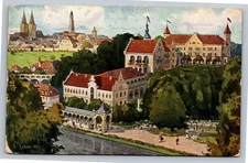 Vintage Hotel Wildbad Rothenburg o.T. Bavaria Postcard with Scenic View